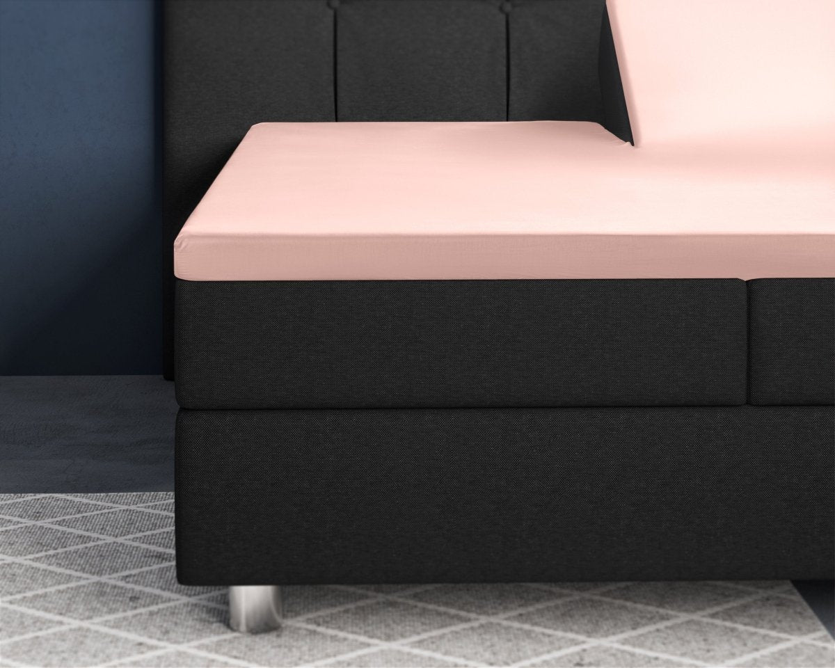 100% Cotton Satin Split - Topper Fitted Sheet | Pink | Queen 160 x 200cm (L) x 15cm (D) - The Bedding & Blankets Store