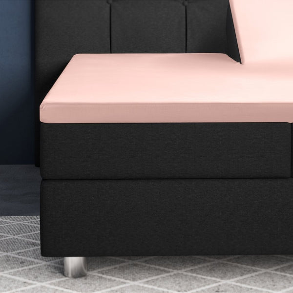 100% Cotton Satin Split - Topper Fitted Sheet | Pink | Queen 160 x 200cm (L) x 15cm (D) - The Bedding & Blankets Store