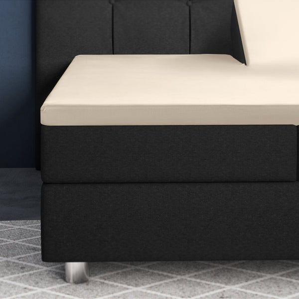 100% Cotton Satin Split - Topper Fitted Sheet | Sand | Queen 160 x 200cm (L) x 15cm (D) - The Bedding & Blankets Store