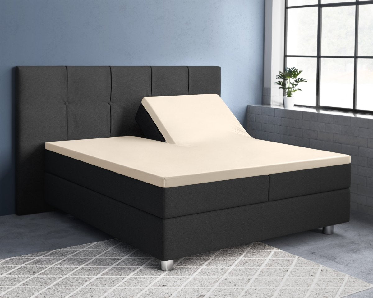 100% Cotton Satin Split - Topper Fitted Sheet | Sand | Queen 160 x 200cm (L) x 15cm (D) - The Bedding & Blankets Store