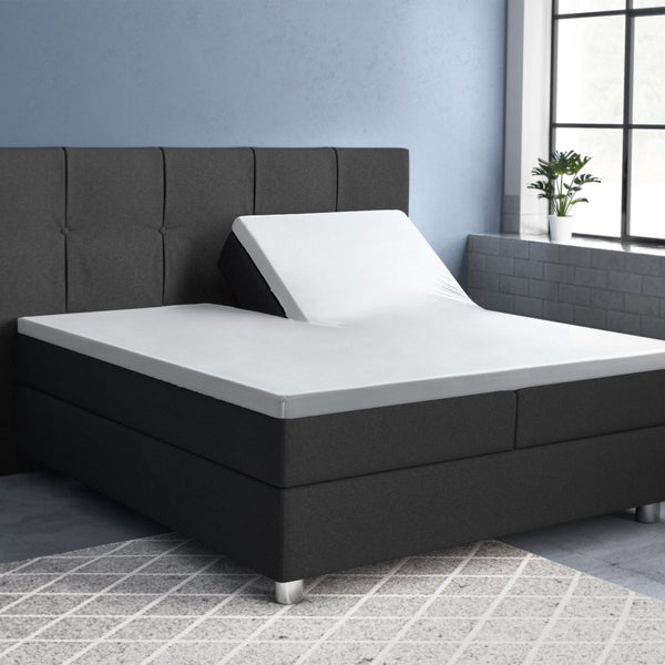 100% Cotton Satin Split - Topper Fitted Sheet | White | Queen 160 x 200cm (L) x 15cm (D) - The Bedding & Blankets Store
