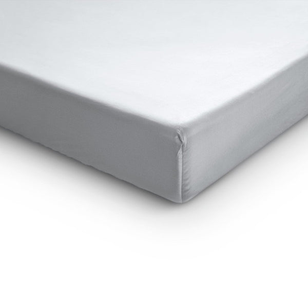 100% Cotton Satin Split - Topper Fitted Sheet | White | Queen 160 x 200cm (L) x 15cm (D) - The Bedding & Blankets Store