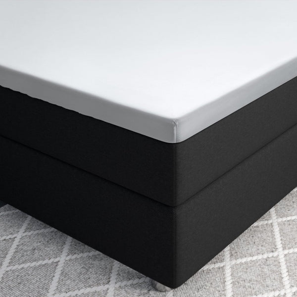 100% Cotton Satin Split - Topper Fitted Sheet | White | Queen 160 x 200cm (L) x 15cm (D) - The Bedding & Blankets Store