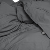 100% Egyptian Cotton Duvet Cover Set Solid | Anthracite | Single - 135cm (W) x 200cm (L) - The Bedding & Blankets Store
