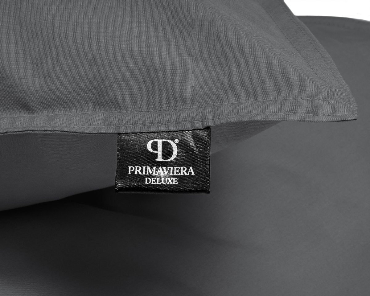 100% Egyptian Cotton Duvet Cover Set Solid | Anthracite | Single - 135cm (W) x 200cm (L) - The Bedding & Blankets Store