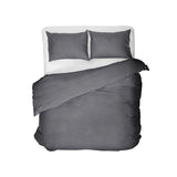 100% Egyptian Cotton Duvet Cover Set Solid | Anthracite | Single - 135cm (W) x 200cm (L) - The Bedding & Blankets Store