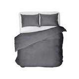 100% Egyptian Cotton Duvet Cover Set Solid | Anthracite | Single - 135cm (W) x 200cm (L) - The Bedding & Blankets Store