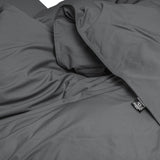100% Egyptian Cotton Duvet Cover Set Solid | Anthracite | Single - 135cm (W) x 200cm (L) - The Bedding & Blankets Store