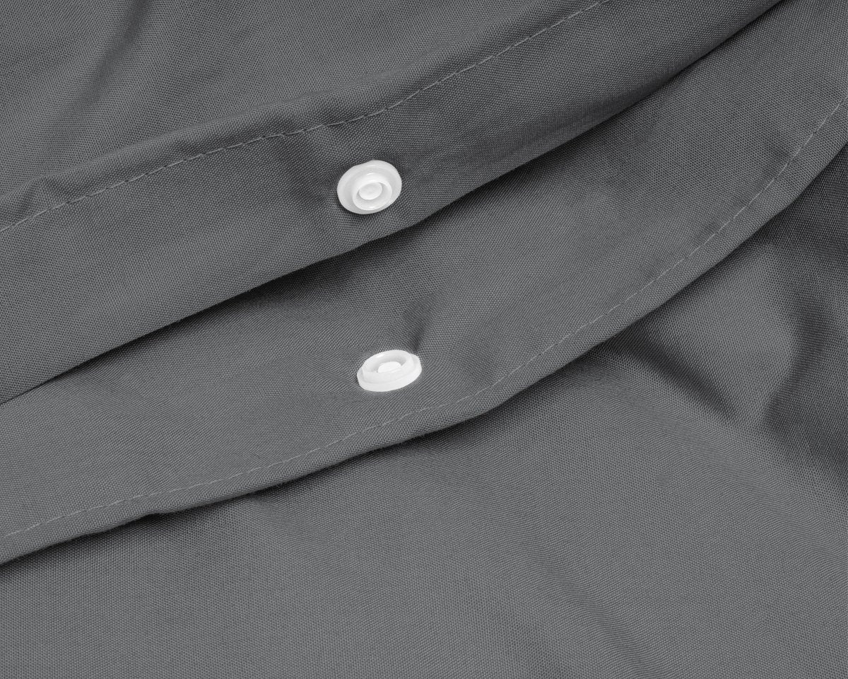 100% Egyptian Cotton Duvet Cover Set Solid | Anthracite | Single - 135cm (W) x 200cm (L) - The Bedding & Blankets Store
