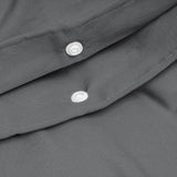 100% Egyptian Cotton Duvet Cover Set Solid | Anthracite | Single - 135cm (W) x 200cm (L) - The Bedding & Blankets Store