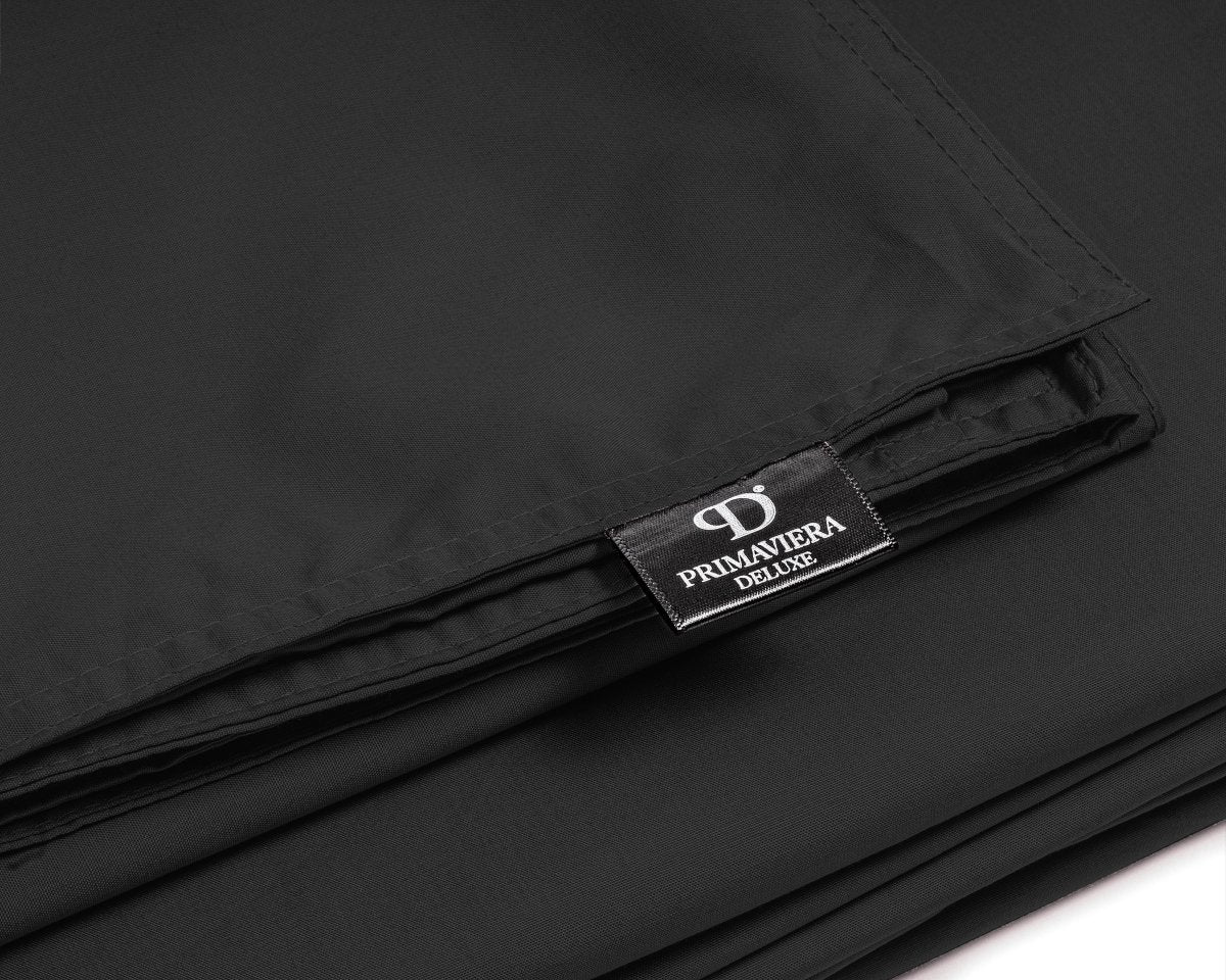 100% Egyptian Cotton Duvet Cover Set Solid | Black | Single - 135cm (W) x 200cm (L) - The Bedding & Blankets Store