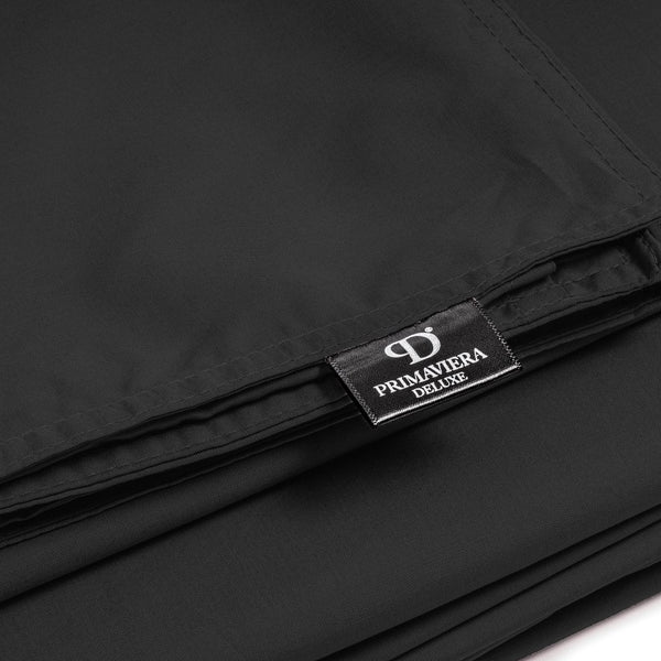 100% Egyptian Cotton Duvet Cover Set Solid | Black | Single - 135cm (W) x 200cm (L) - The Bedding & Blankets Store