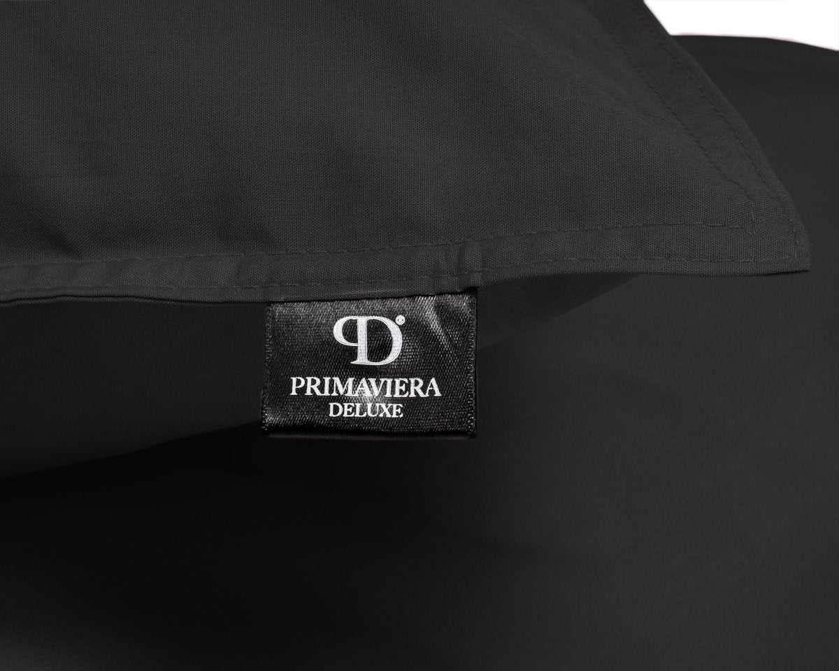 100% Egyptian Cotton Duvet Cover Set Solid | Black | Single - 135cm (W) x 200cm (L) - The Bedding & Blankets Store
