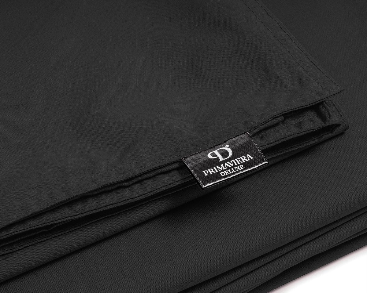 100% Egyptian Cotton Duvet Cover Set Solid | Black | Single - 135cm (W) x 200cm (L) - The Bedding & Blankets Store