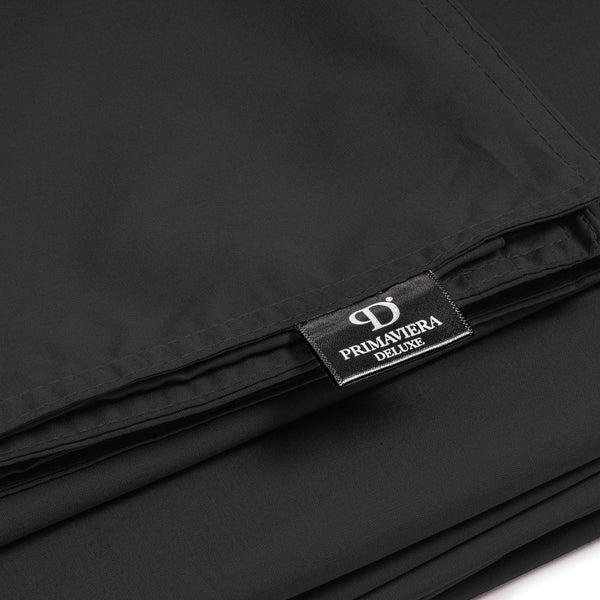 100% Egyptian Cotton Duvet Cover Set Solid | Black | Single - 135cm (W) x 200cm (L) - The Bedding & Blankets Store