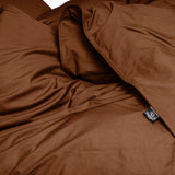 100% Egyptian Cotton Duvet Cover Set Solid | Brown | Single - 135cm (W) x 200cm (L) - The Bedding & Blankets Store