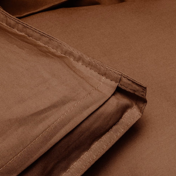 100% Egyptian Cotton Duvet Cover Set Solid | Brown | Single - 135cm (W) x 200cm (L) - The Bedding & Blankets Store