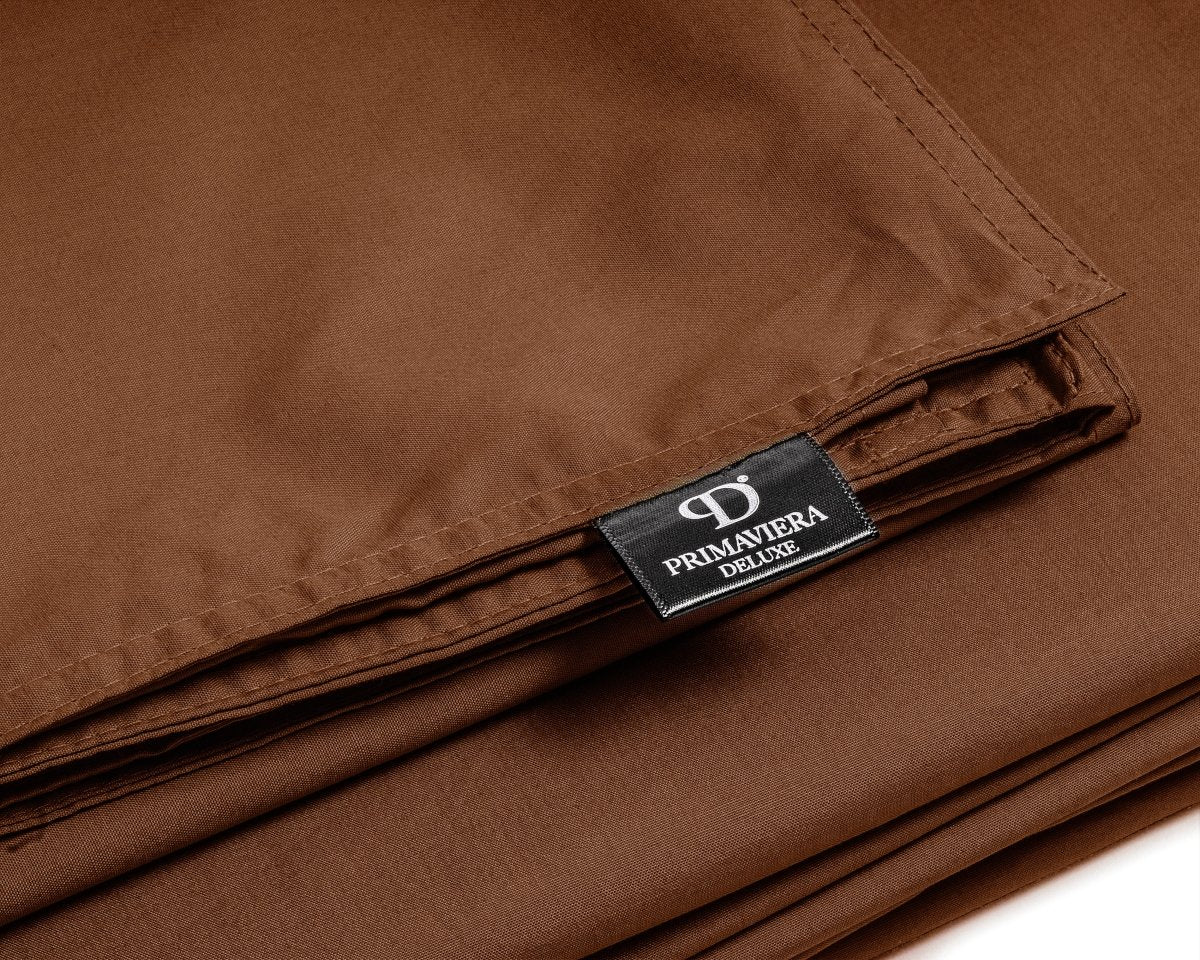 100% Egyptian Cotton Duvet Cover Set Solid | Brown | Single - 135cm (W) x 200cm (L) - The Bedding & Blankets Store