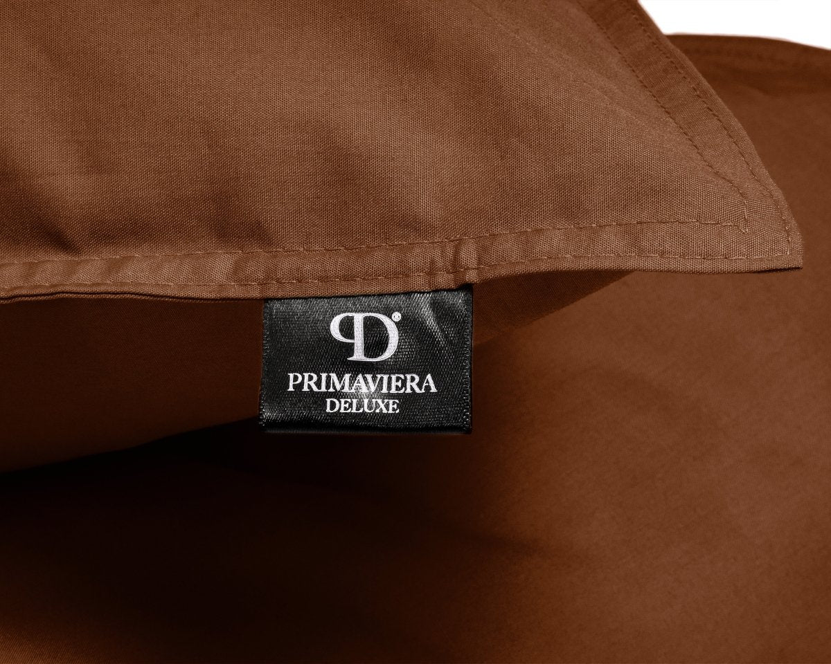 100% Egyptian Cotton Duvet Cover Set Solid | Brown | Single - 135cm (W) x 200cm (L) - The Bedding & Blankets Store