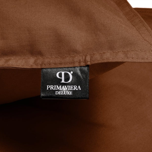 100% Egyptian Cotton Duvet Cover Set Solid | Brown | Single - 135cm (W) x 200cm (L) - The Bedding & Blankets Store