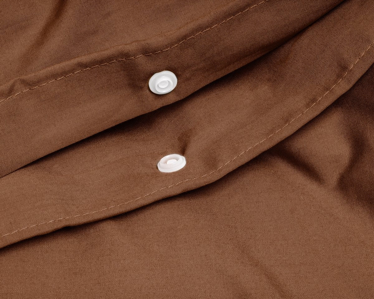 100% Egyptian Cotton Duvet Cover Set Solid | Brown | Single - 135cm (W) x 200cm (L) - The Bedding & Blankets Store
