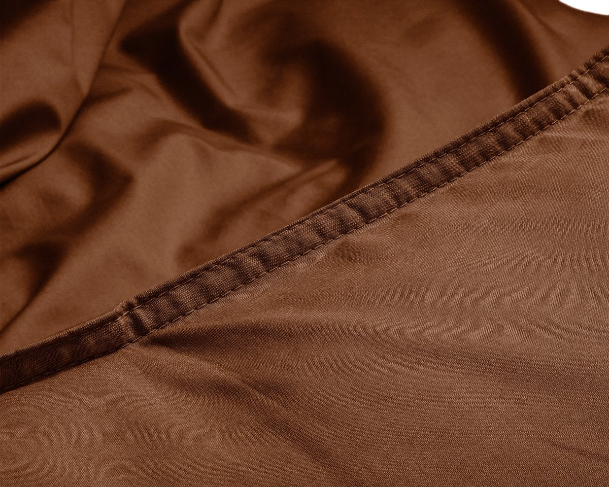100% Egyptian Cotton Duvet Cover Set Solid | Brown | Single - 135cm (W) x 200cm (L) - The Bedding & Blankets Store