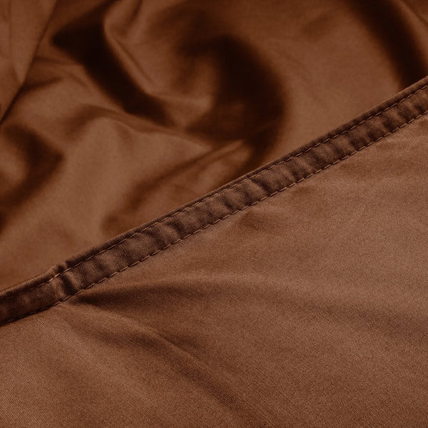 100% Egyptian Cotton Duvet Cover Set Solid | Brown | Single - 135cm (W) x 200cm (L) - The Bedding & Blankets Store