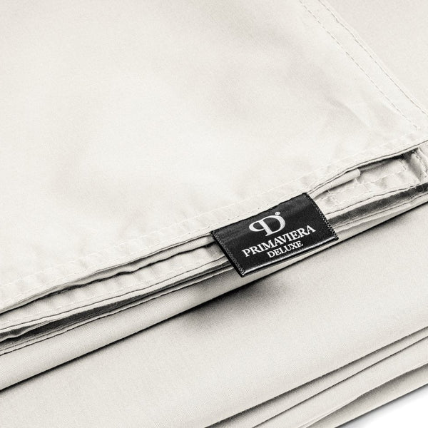 100% Egyptian Cotton Duvet Cover Set Solid | Cream | Single - 135cm (W) x 200cm (L) - The Bedding & Blankets Store