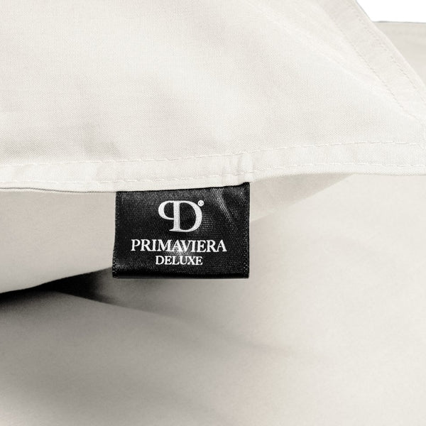 100% Egyptian Cotton Duvet Cover Set Solid | Cream | Single - 135cm (W) x 200cm (L) - The Bedding & Blankets Store