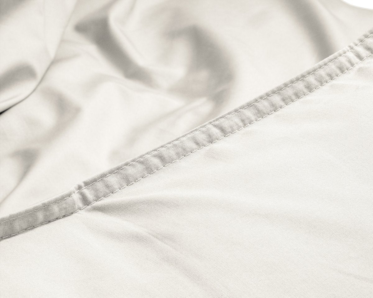 100% Egyptian Cotton Duvet Cover Set Solid | Cream | Single - 135cm (W) x 200cm (L) - The Bedding & Blankets Store