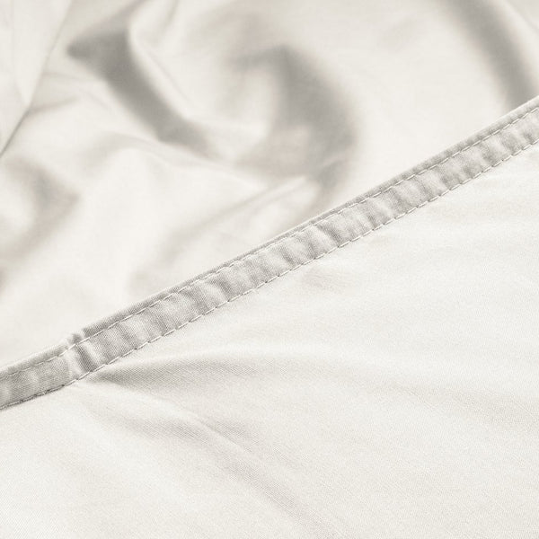 100% Egyptian Cotton Duvet Cover Set Solid | Cream | Single - 135cm (W) x 200cm (L) - The Bedding & Blankets Store