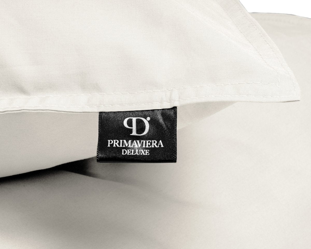 100% Egyptian Cotton Duvet Cover Set Solid | Cream | Single - 135cm (W) x 200cm (L) - The Bedding & Blankets Store
