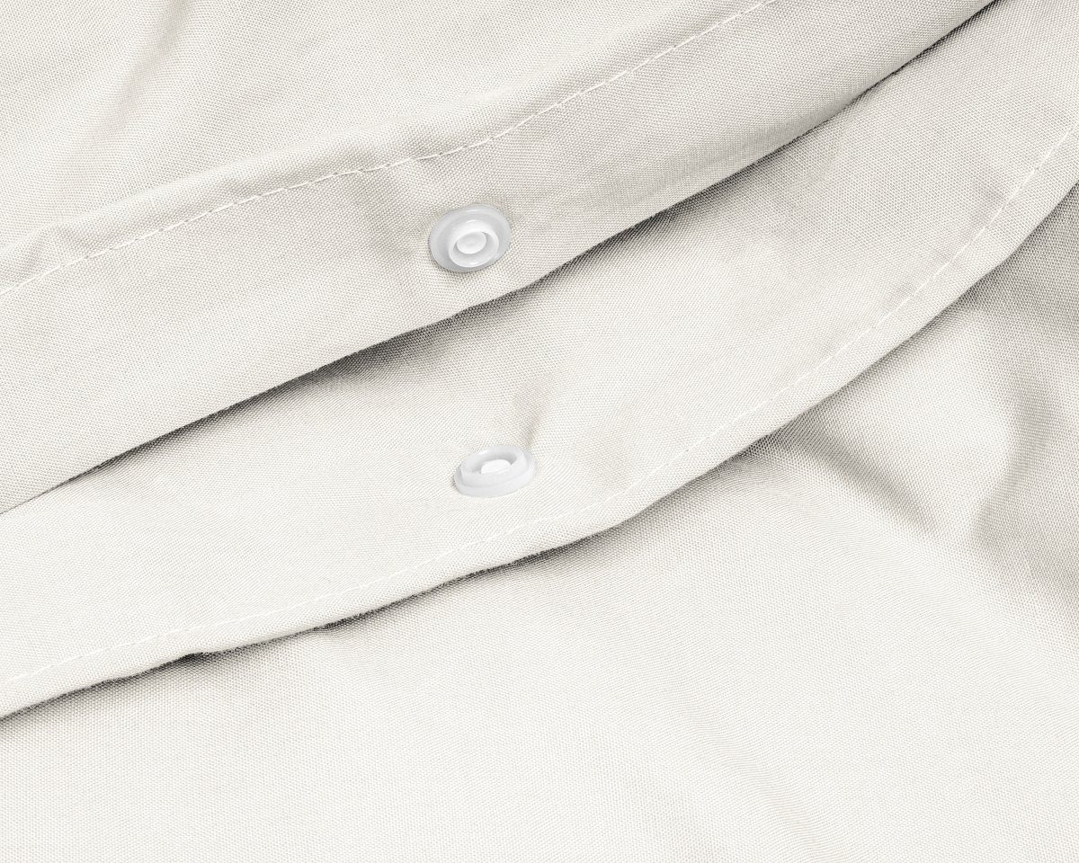 100% Egyptian Cotton Duvet Cover Set Solid | Cream | Single - 135cm (W) x 200cm (L) - The Bedding & Blankets Store