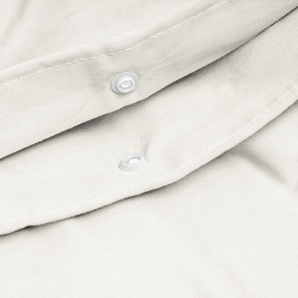 100% Egyptian Cotton Duvet Cover Set Solid | Cream | Single - 135cm (W) x 200cm (L) - The Bedding & Blankets Store