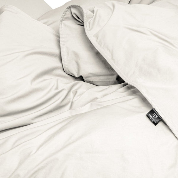 100% Egyptian Cotton Duvet Cover Set Solid | Cream | Single - 135cm (W) x 200cm (L) - The Bedding & Blankets Store