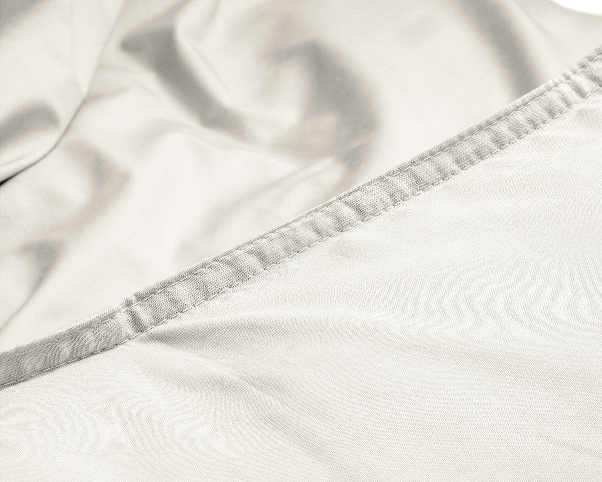 100% Egyptian Cotton Duvet Cover Set Solid | Cream | Single - 135cm (W) x 200cm (L) - The Bedding & Blankets Store