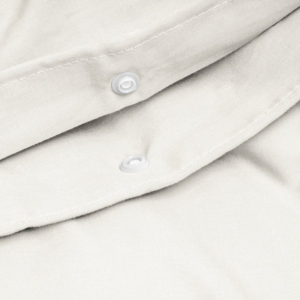 100% Egyptian Cotton Duvet Cover Set Solid | Cream | Single - 135cm (W) x 200cm (L) - The Bedding & Blankets Store