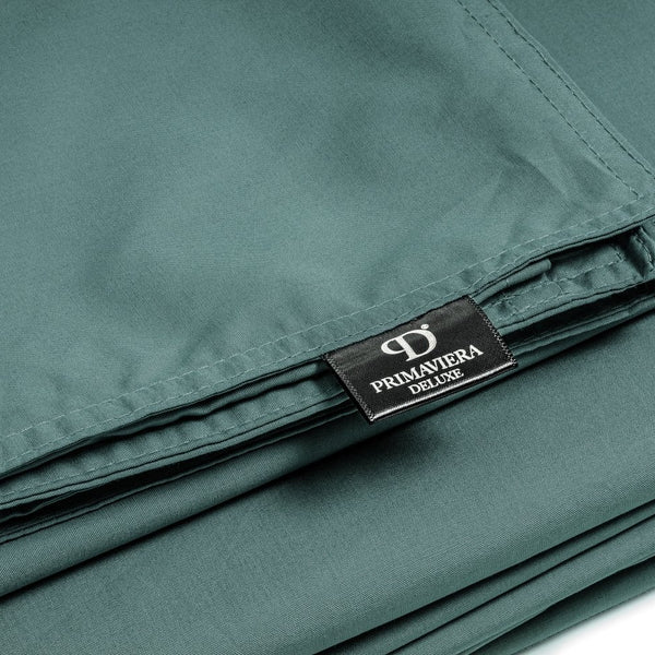 100% Egyptian Cotton Duvet Cover Set Solid | Dark Green | Single - 135cm (W) x 200cm (L) - The Bedding & Blankets Store