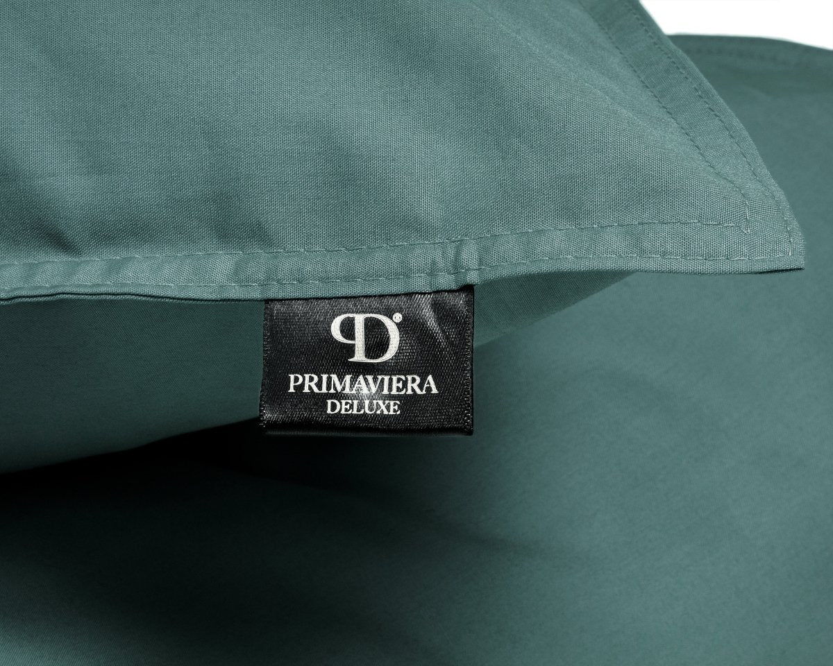 100% Egyptian Cotton Duvet Cover Set Solid | Dark Green | Single - 135cm (W) x 200cm (L) - The Bedding & Blankets Store