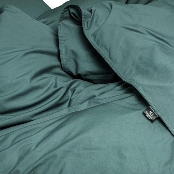 100% Egyptian Cotton Duvet Cover Set Solid | Dark Green | Single - 135cm (W) x 200cm (L) - The Bedding & Blankets Store