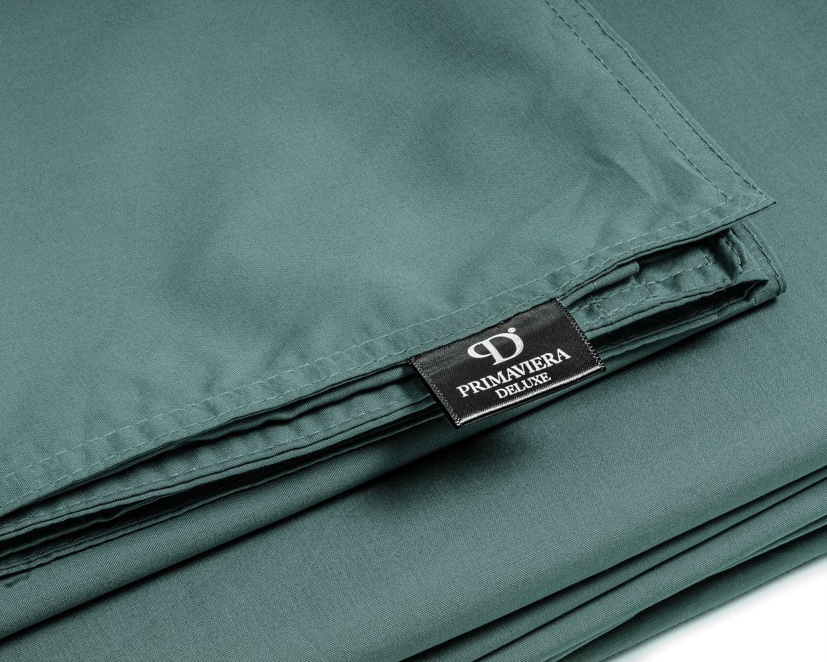 100% Egyptian Cotton Duvet Cover Set Solid | Dark Green | Single - 135cm (W) x 200cm (L) - The Bedding & Blankets Store