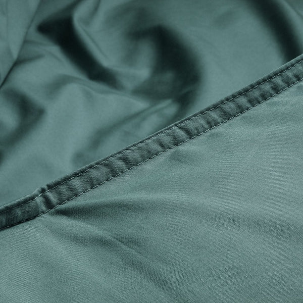 100% Egyptian Cotton Duvet Cover Set Solid | Dark Green | Single - 135cm (W) x 200cm (L) - The Bedding & Blankets Store