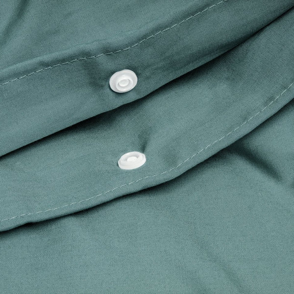 100% Egyptian Cotton Duvet Cover Set Solid | Dark Green | Single - 135cm (W) x 200cm (L) - The Bedding & Blankets Store