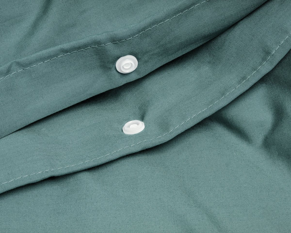100% Egyptian Cotton Duvet Cover Set Solid | Dark Green | Single - 135cm (W) x 200cm (L) - The Bedding & Blankets Store