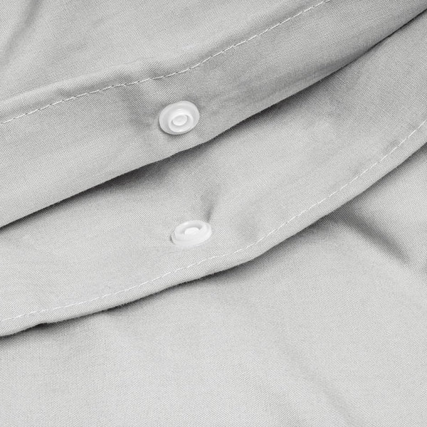100% Egyptian Cotton Duvet Cover Set Solid | Grey | Single - 135cm (W) x 200cm (L) - The Bedding & Blankets Store