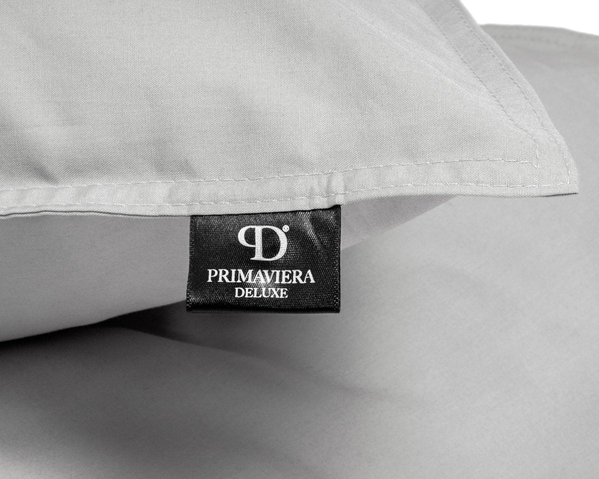 100% Egyptian Cotton Duvet Cover Set Solid | Grey | Single - 135cm (W) x 200cm (L) - The Bedding & Blankets Store