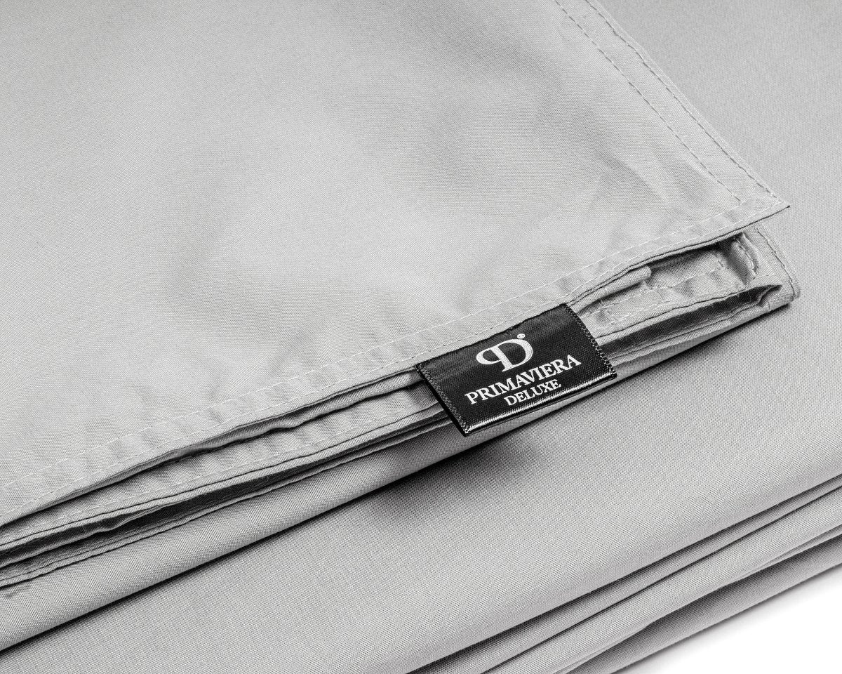 100% Egyptian Cotton Duvet Cover Set Solid | Grey | Single - 135cm (W) x 200cm (L) - The Bedding & Blankets Store