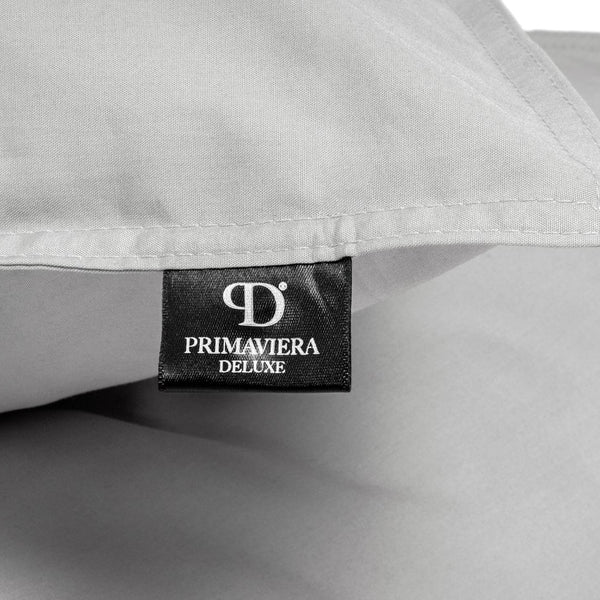 100% Egyptian Cotton Duvet Cover Set Solid | Grey | Single - 135cm (W) x 200cm (L) - The Bedding & Blankets Store