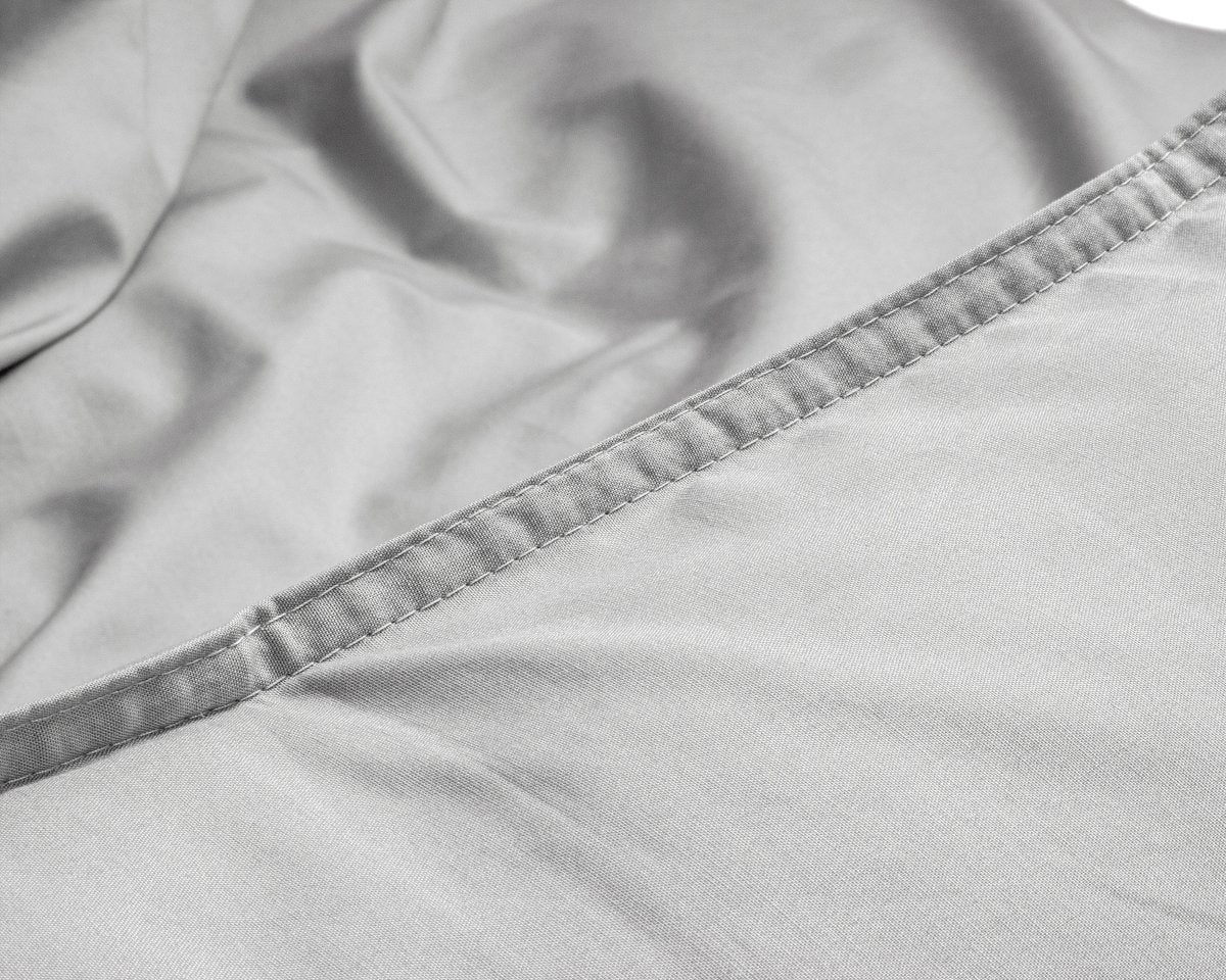 100% Egyptian Cotton Duvet Cover Set Solid | Grey | Single - 135cm (W) x 200cm (L) - The Bedding & Blankets Store