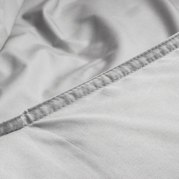 100% Egyptian Cotton Duvet Cover Set Solid | Grey | Single - 135cm (W) x 200cm (L) - The Bedding & Blankets Store